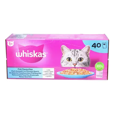 Whiskas Fish Favourites - Vis in gelei Volwassen kat 1+ 40x85 Voeding