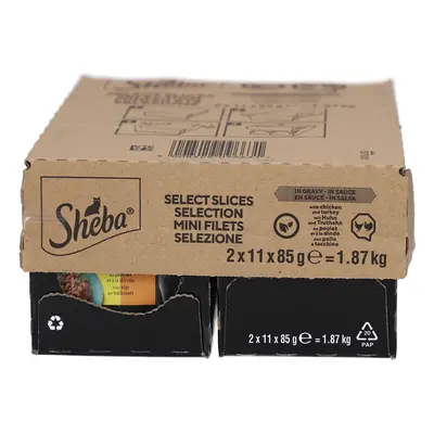 Sheba Finesse - Kip Mousse voor Volwassen Katten 22x85 Voeding