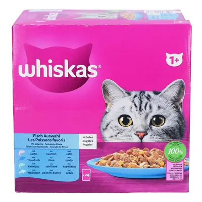 Whiskas Fish Favourites - Vis in gelei Volwassen kat 1+ 24x85 Voeding