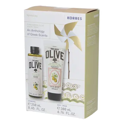 Korres Pure Greek Olive Honey Pear Douchegel + Bodycrème 250+200 Set