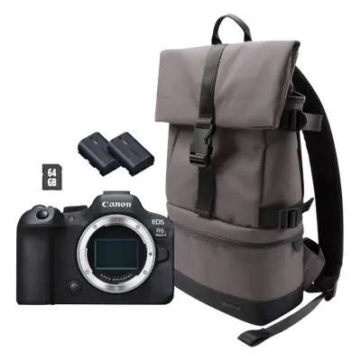 Appareil photo hybride Canon EOS R6 Mark II, noir  + sac à dos + carte SD + batterie supplémentaire