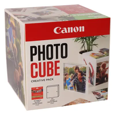 Photo Cube Canon et cadre  + papier photo glacé Extra II PP-201 13 x 13 cm (40 feuilles) - Pack créatif, vert