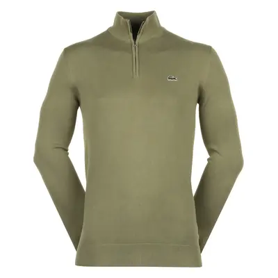 LACOSTE Klassieke trui met 1/4 rits, kaki