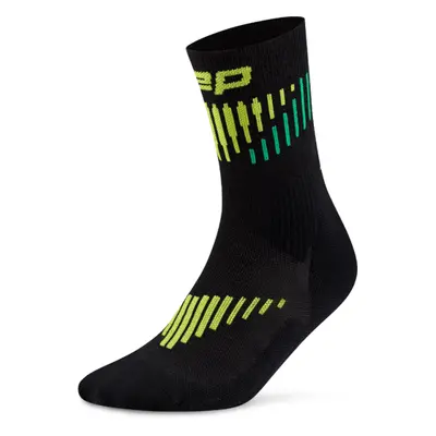 CEP Heren Core Run Merino middensokken, zwart/limoen