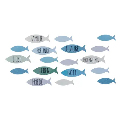 Wasmotief "Zwerm vissen" - Blauw