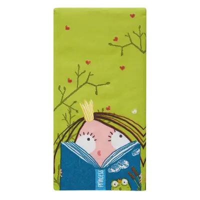 Papieren zakdoeken "Princess and Book"