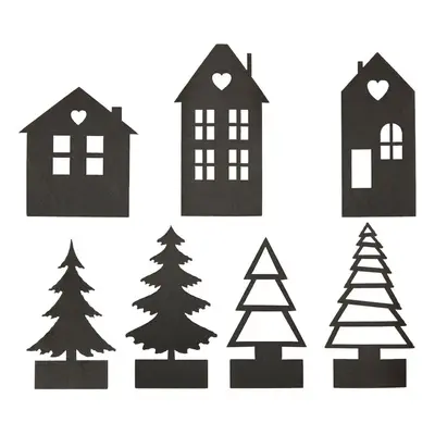 Papieren lapjes "Huizen en bomen"