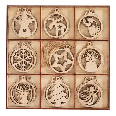 VBS Decoratieve hanger "Boom kerstballen" in houten doos