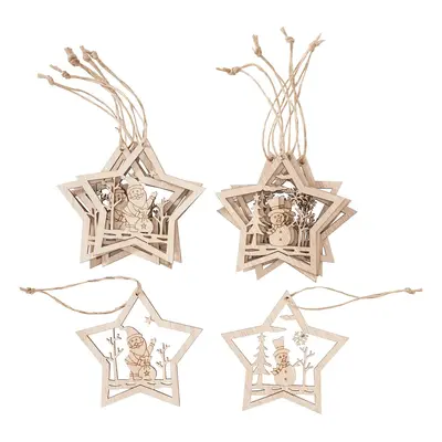 VBS Boom Decoratieve hanger "Kerstman en Sneeuwpop"