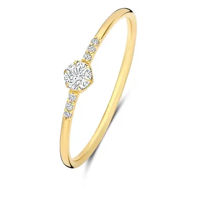 Isabel Bernard De la Paix Belinda 14 karaat gouden ring met diamant 0.10 karaat IBD330040